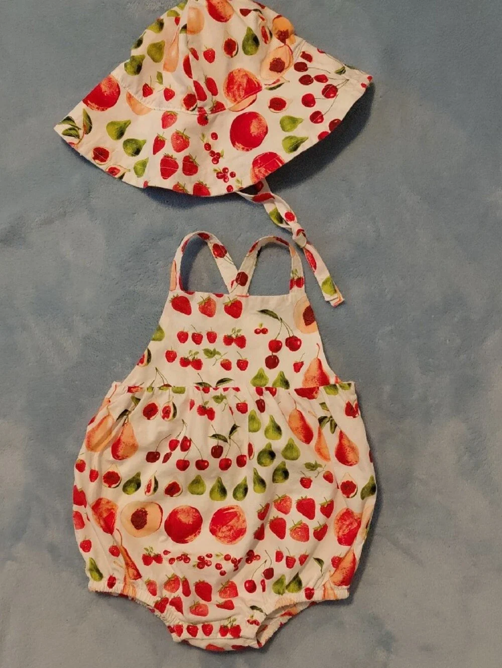 Hanna Andersson Lisa Says Gah Pink & Red Strawberry-Print Sun Hat